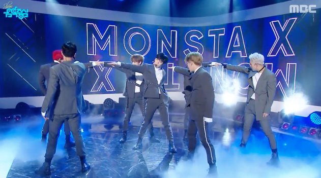 soompi's tweet photo. WATCH: #MONSTA_X Performs "Dramarama" On “Music Core”
https://t.co/tihKJuhu7k https://t.co/bS5ADZEg5N