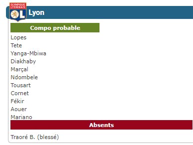 MatchsCompo's tweet image. #SMCOL 

#CompoProbables