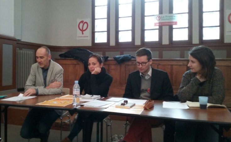 MarieDuretPujol's tweet photo. Ouverture des #AssisesESR de la @FranceInsoumise à #Bordeaux par @Prudhomme2017. Parlons et pensons l'#ESR. https://t.co/eoVIU0N5yG