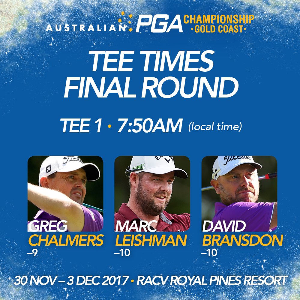 PGAofAustralia's tweet photo. Don't forget we are off early from two tees tomorrow!

Who will win the 2017 #AusPGA? https://t.co/ma5MDdVPQF