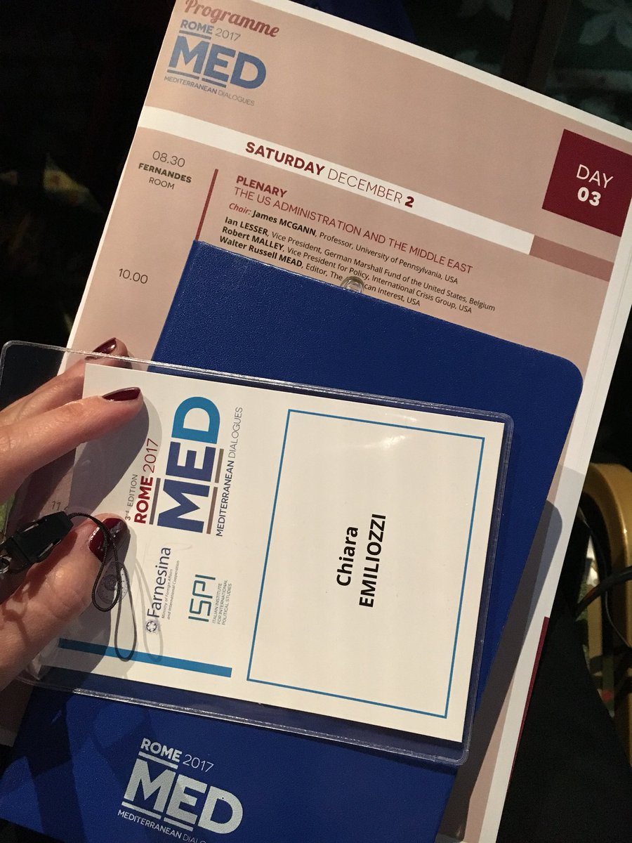 Last day of the Rome 2017 MED Conference organized by <a href="/ispionline/">ISPI</a> #MED2017 #Rome #MediterraneanDialogues #ISPI