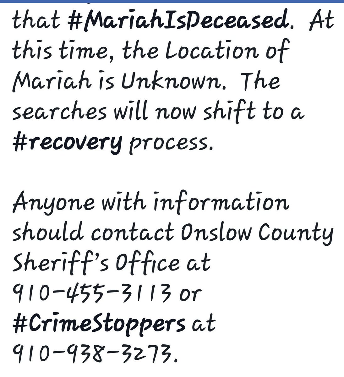 LostInTexas_'s tweet photo. #RipMariah 💔😭 #MariahWoods Discontinued  #AmberAlert #JusticeForMariah #MariahKayWoods #OnslowCounty #NC https://t.co/Fgj7gTMC3h