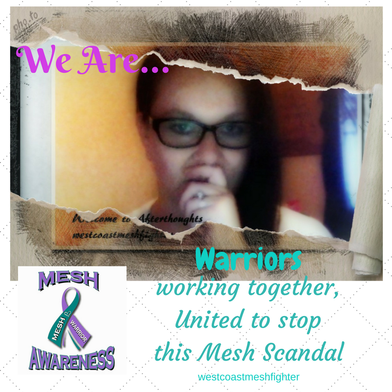 WCmeshfighter's tweet photo. Sadly, we lost an amazing person, she was a voice in the fight regarding medical mesh implants and getting them off the market, she shared her journey with us and she is loved by so many, including me.  I want to do a slideshow video, for Christina. Please Read. https://t.co/vDn8jGL0Ci