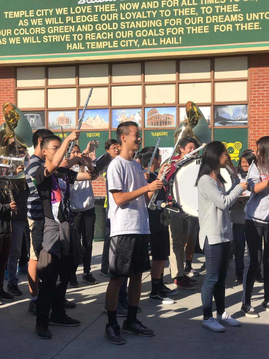 templecityasb's tweet photo. A band-tacular performance from our very own POTC during lunch today! Happy December rams! ヽ(*´∀｀)🌟🎄 https://t.co/V9Ll59Mcmz