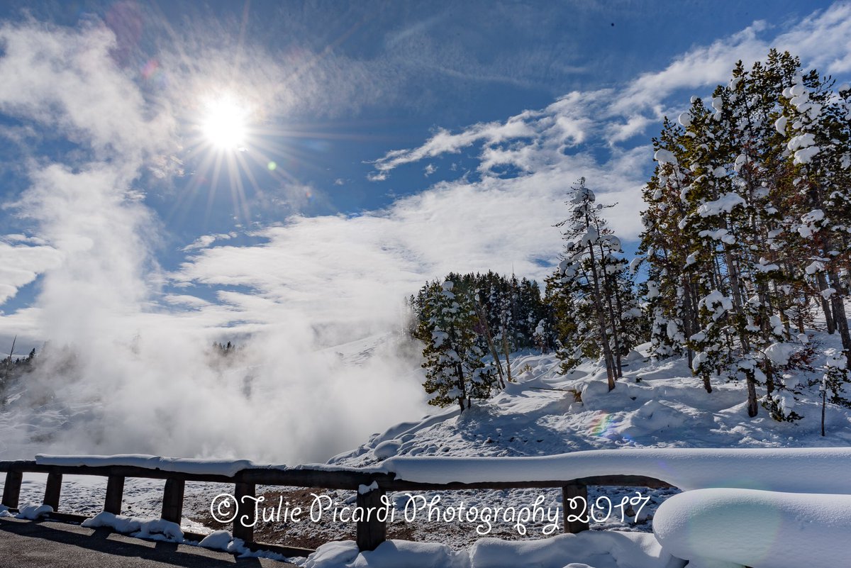 A spectacular winter day in Yellowstone National Park #yellowstonewinter #yellowstonenationalpark #visityellowstone #vagabondgal