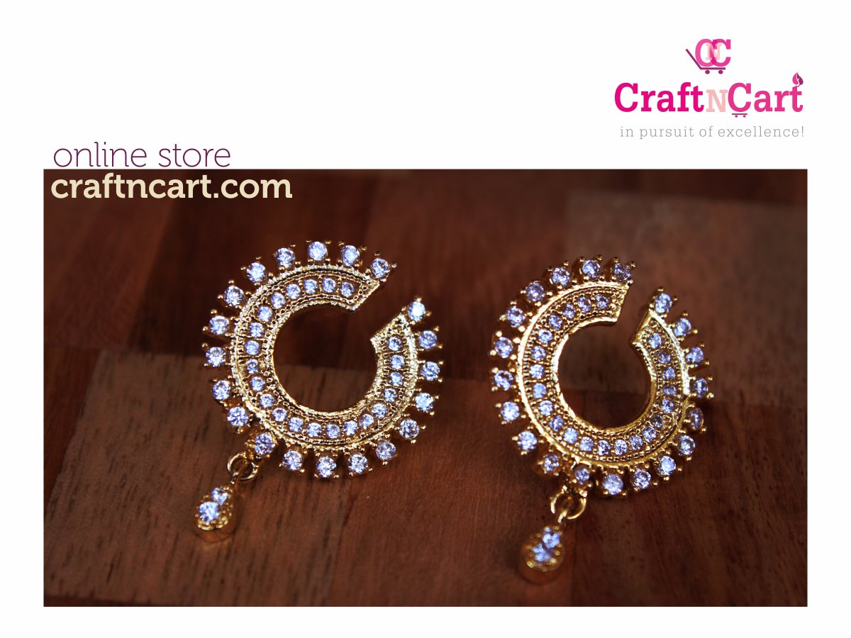 A touch of stylish in appearance and a brush of drama.
Complete your look more stylish and beautiful #Earrings  #Imitationearrings  #AmericanDiamondEarrings  #CraftnCart
To know more visit:craftncart.com