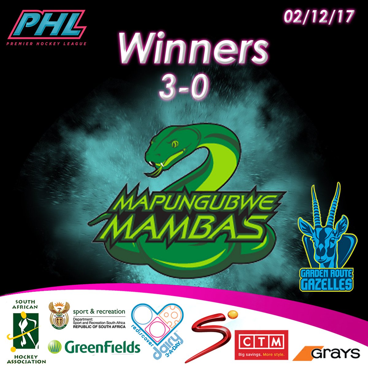 And the <a href="/MMambasPHL/">Mapungubwe MambasPHL</a> take their second win of #PHL17 🐍🐍🐍
