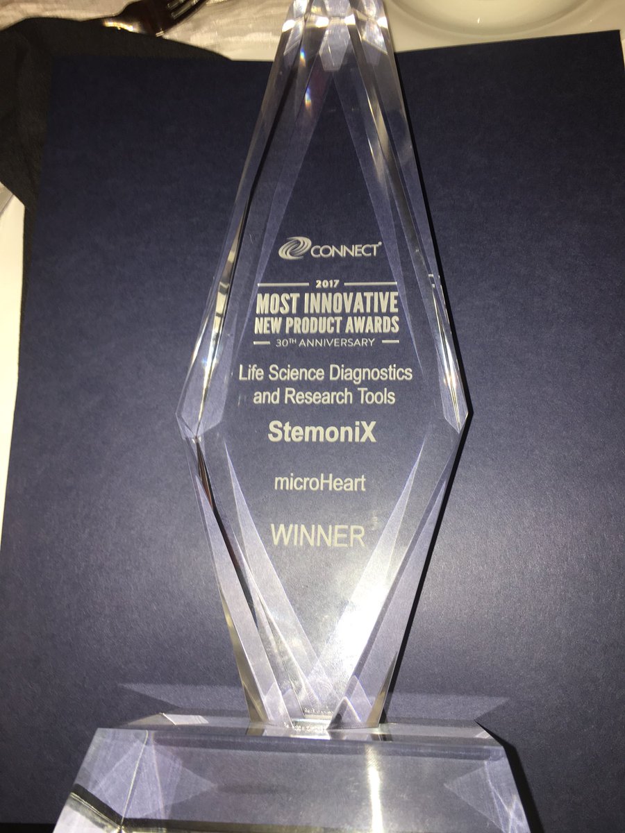 FabianZanella's tweet image. We brought it home! StemoniX was awarded Most Innovative Product in the category of Life Science Diagnostics and Research Tools. Lots of very hard work from amazing people went into this. I am incredibly proud and thankful for it.
#MIPAwards 2017 #StemoniX #microHeart