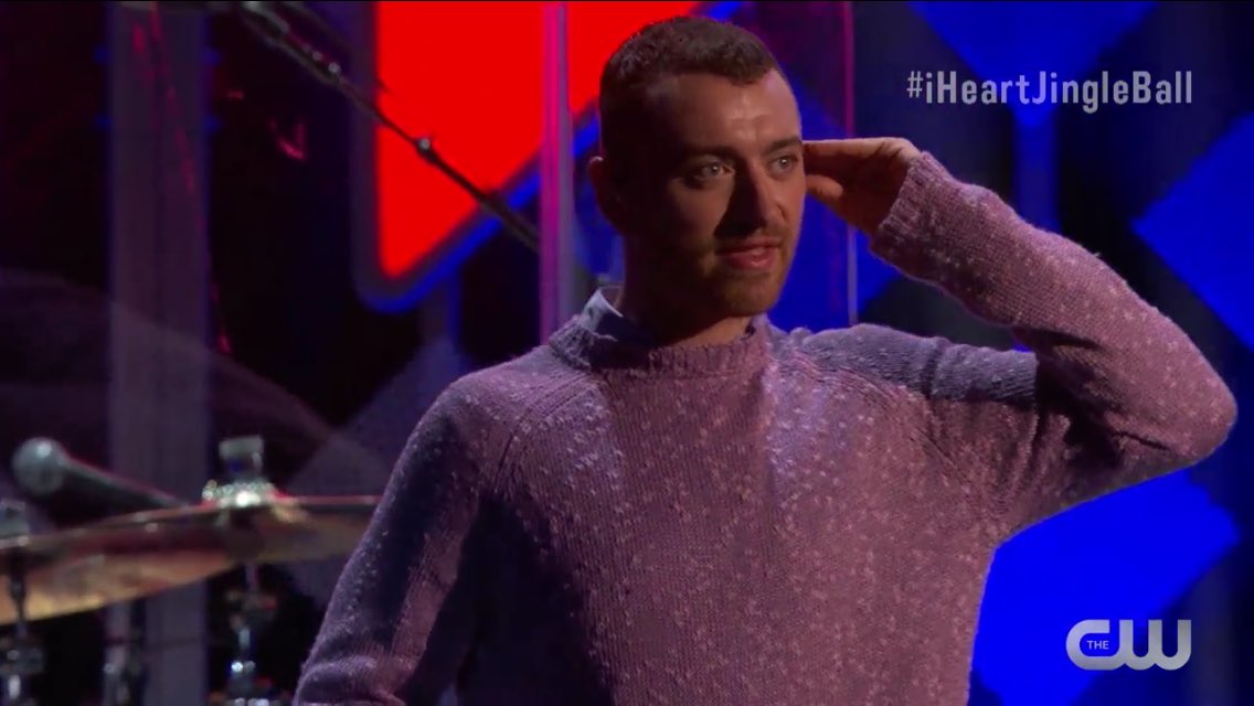 EmmaLynAvery's tweet photo. @AdelaineMorin, your husband @samsmithworld was perfect tonight @iHeartRadio. #jingleball #iHeartRadio https://t.co/w8p40M9rc8
