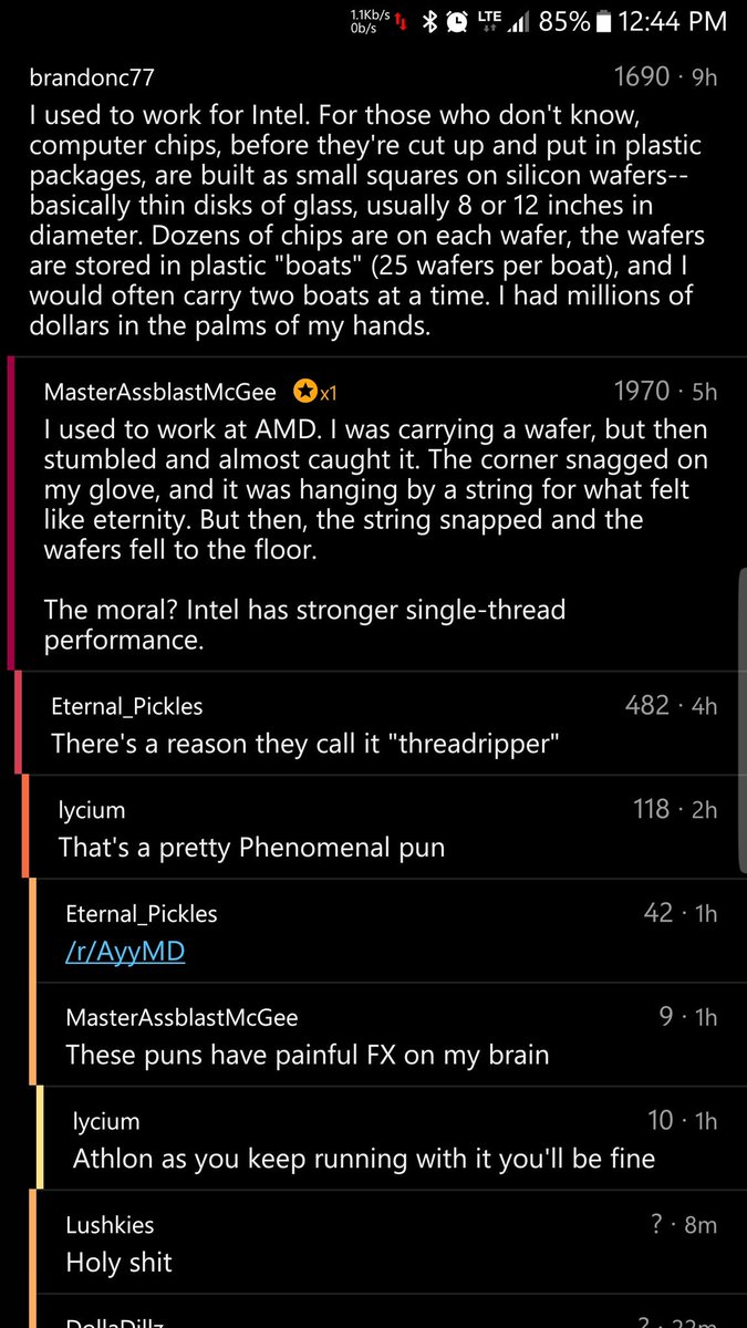 jatinkrmalik's tweet image. @reddit being reddit.

#IntelvsAMD 🤯