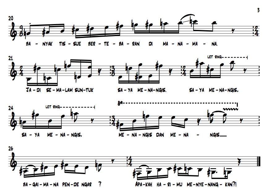 "a Man's relationship with His Fragile Area" by Tesla Manaf Transcribed by <a href="/partituronline/">partitur-online</a>