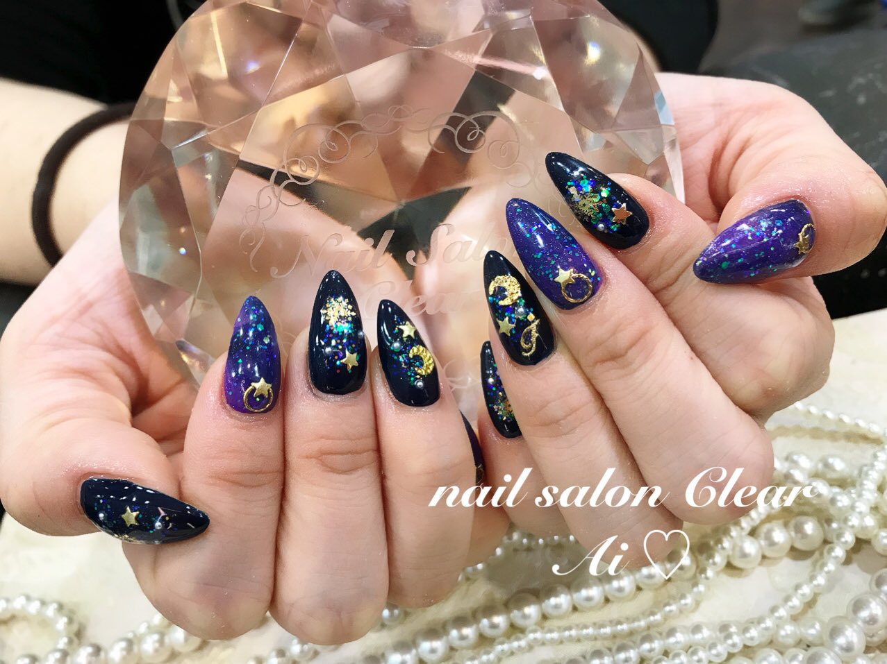 Nailsalon Clear ギャラクシーみたいな冬ネイルー オシャレ Nail Nailart Naildesign Gelnail Gel Nailsalon ネイル ネイルデザイン ネイルアート ジェルネイル ジェル ネイルサロン ジェルアート トレンドネイル 冬ネイル 雪ネイル