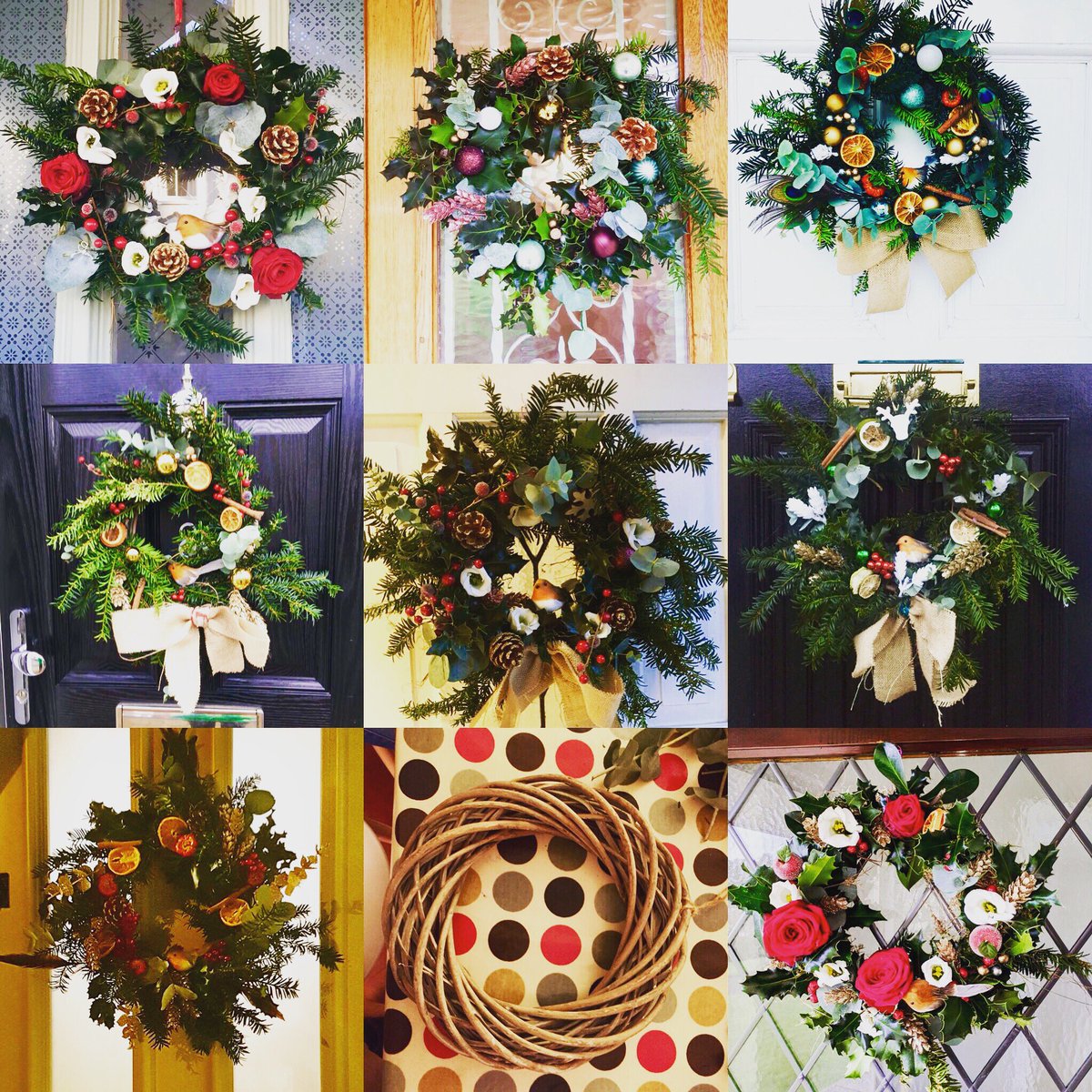 Check out our awesome wreaths we made with the lovely ladies from <a href="/TwinklingTwine/">Twinkling Twine</a> 
The cut flowers look gorgeous but I think the peacock feathers are my favourite! 
#annualwreathoff2017 #christmaswreaths #surrey #SmallBizSat #smallbusinesssaturday2017