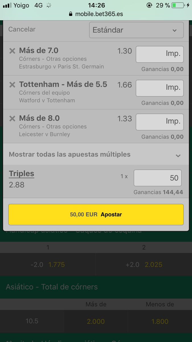 TopCornerSet's tweet image. Aquí la primera apuesta de hoy.
💰 Stake 5 @2.88