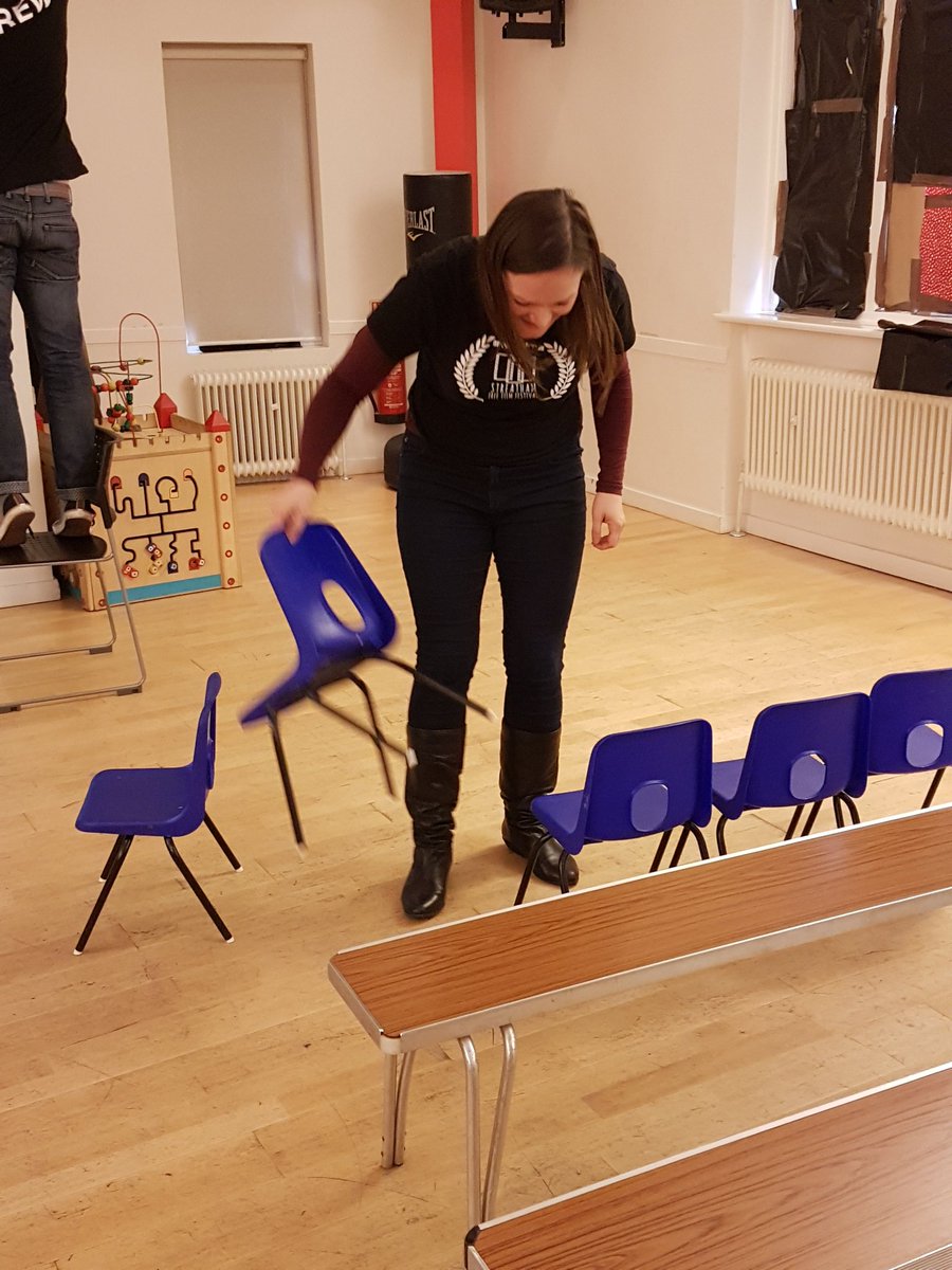 streathamfilm's tweet photo. Laying out the smallest chairs in the world. Getting ready for The Muppets screening. Doors at 2pm #Streatham #SW16 #volunteers #TeamSFFF https://t.co/X8GCsrbh62