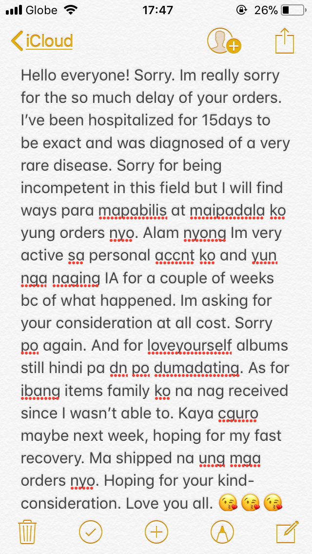 shop4BTS's tweet photo. Hello po. This is the reason why I   was IA for so long. Sorry to keep you waiting. Please read. Sorry for the super delay https://t.co/bdXmVx8H2w