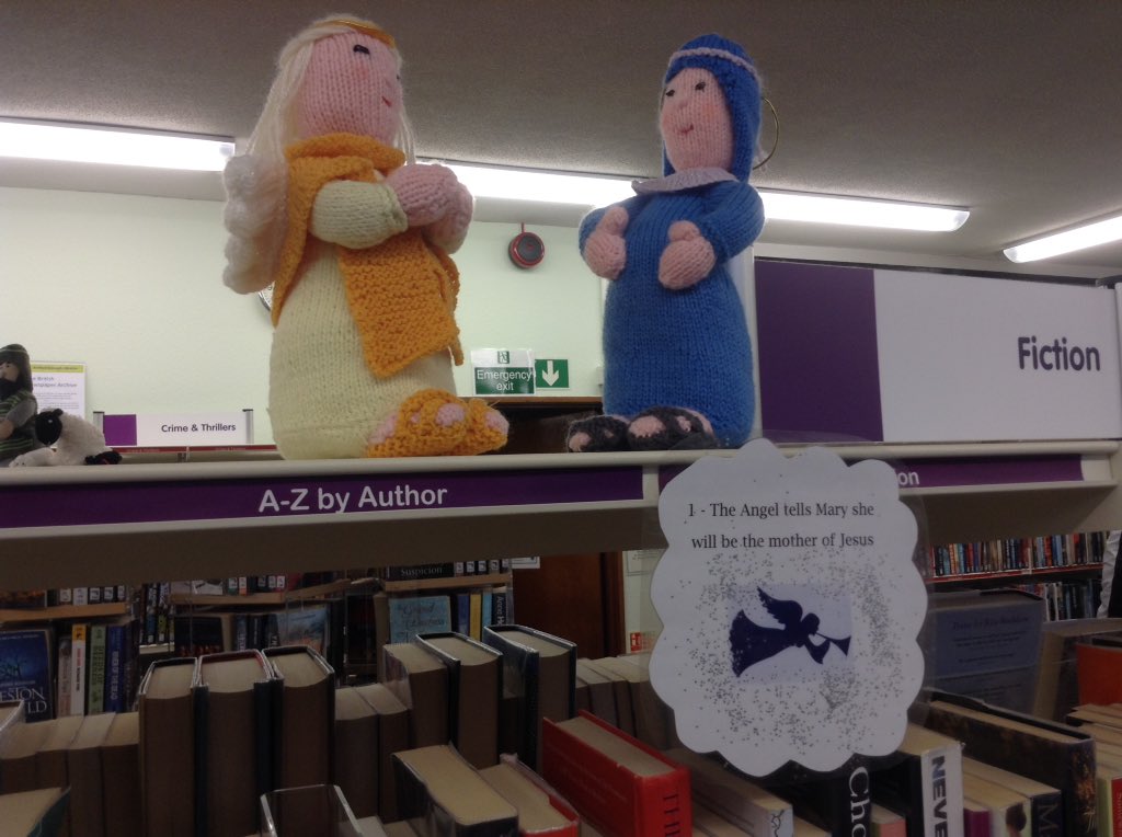 GrannyBeej's tweet photo. Mary hears the news. What will Joseph say? #nativity #Putnoelibrary @BedsLibraries https://t.co/iY7ZyD4HoO