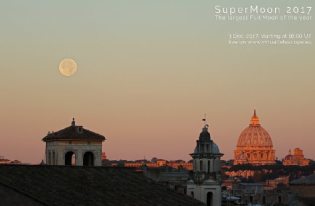 Webl0g's tweet photo. #SuperMoon2017 Domenica 3 dicembre alle 17 in diretta su https://t.co/gArMnpKcZ5 il #VirtualTelescopeProject mostra la #Superluna di fine anno via satellite mentre sorge tra i più celebri monumenti di #Roma , con il commento dell’astrofisico Gianluca Masi https://t.co/oIZolFNWIH