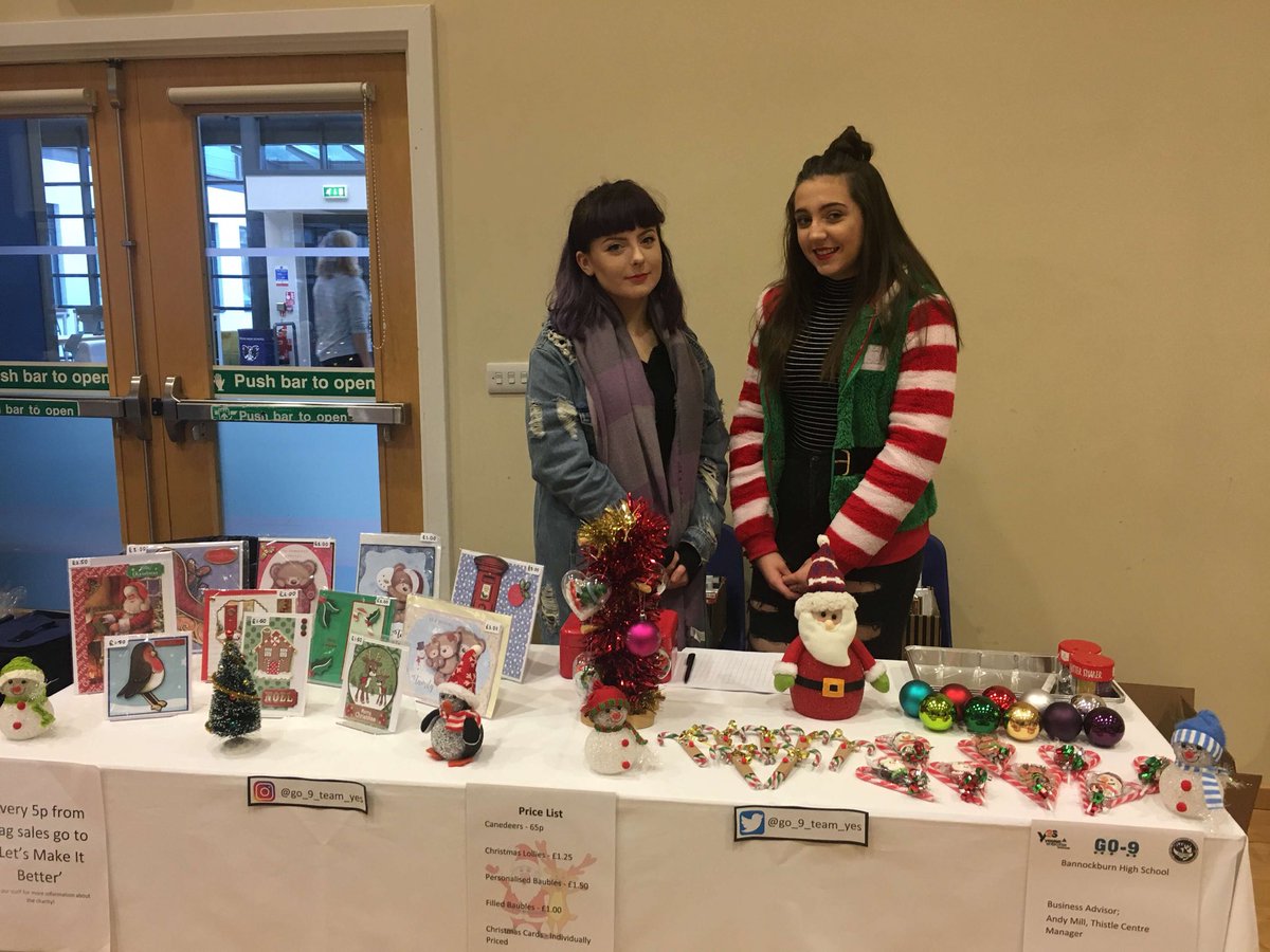 GO_9_Team_YES's tweet photo. We are set up and ready for selling today at Stirling High’s Christmas fayre,come along and see what we have on offer🎅🏼🎄 @BannockburnHigh @YES_ForthValley https://t.co/HbVfdDnoiv
