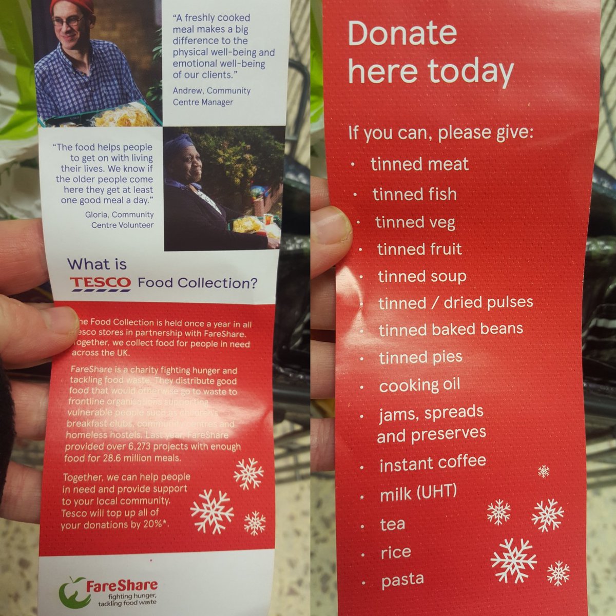 Today <a href="/Tesco/">Tesco</a> they are collecting food for those in our community that are in need. This is Christmas time, a time for us to give. Please join us today and do something practical to help those in need. <a href="/FareShareUK/">FareShare</a>