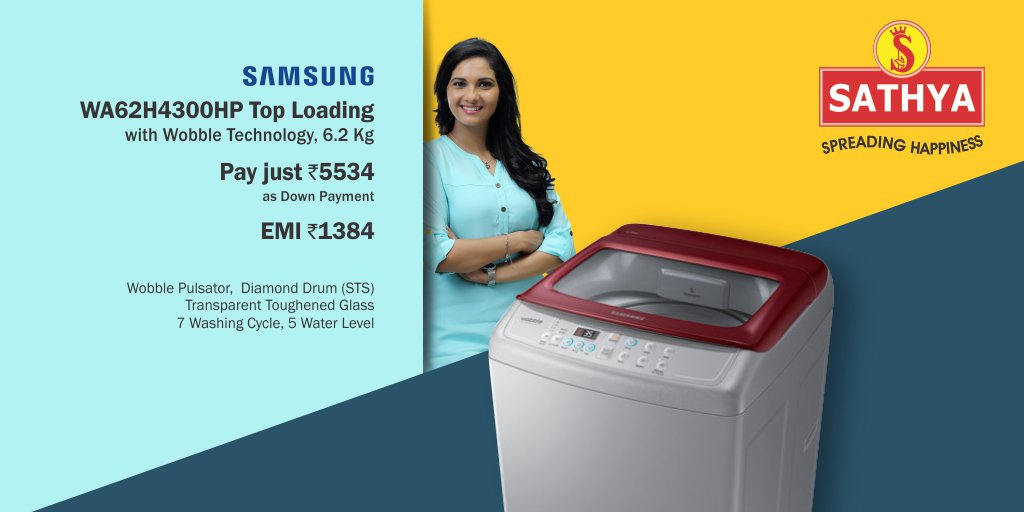 sathyaAgencies's tweet image. Pay just Rs. 1384 per month and take home #Samsung #FullyAutomatic #Toploading #WashingMachine...