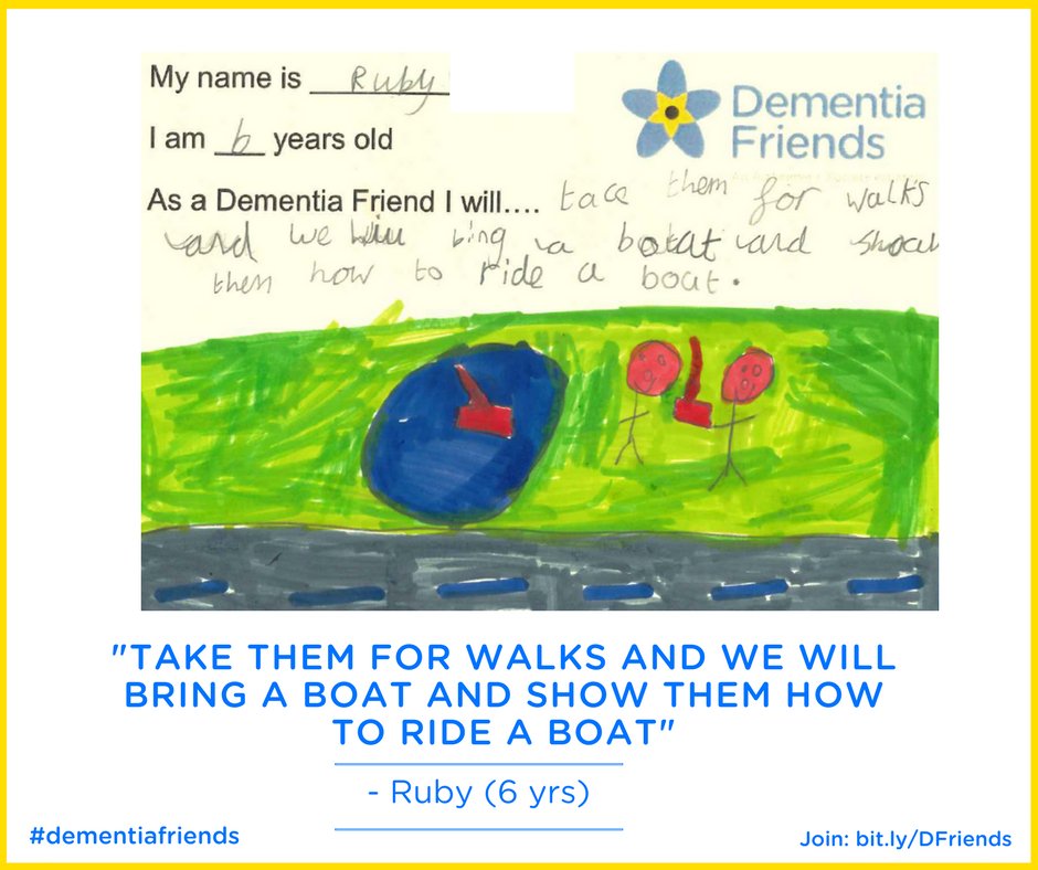 Take a look at five year old Neil and six year old Ruby's lovely #DementiaFriends actions. Find out how you can get involved too - ow.ly/FXYQ30gWZPJ