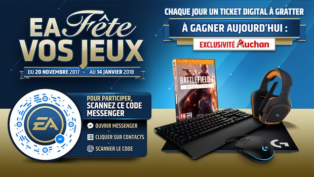 HypergamesA's tweet photo. [Concours EA FÊTE VOS JEUX !] 🎁 Tentez de gagner aujourd'hui le jeu Battlefield 1 REVOLUTION +1 CASQUE G231 Prodigy + 1 souris G203 Prodigy + 1 tapis G240 + 1 clavier G213 prodigy !
https://t.co/mWpCyIdcly
+ d'info ici : https://t.co/GUdO0PxKBg https://t.co/fi9Vgpk2CT