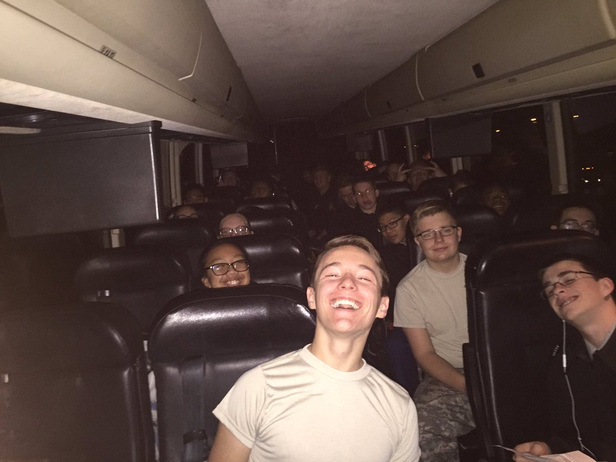 BlazeJROTC's tweet photo. First Sergeant says "It's to early to be this motivated, go to sleep." Chattanooga here we come! We ready, we ready for you. #drillcomp https://t.co/PnOywvkRox