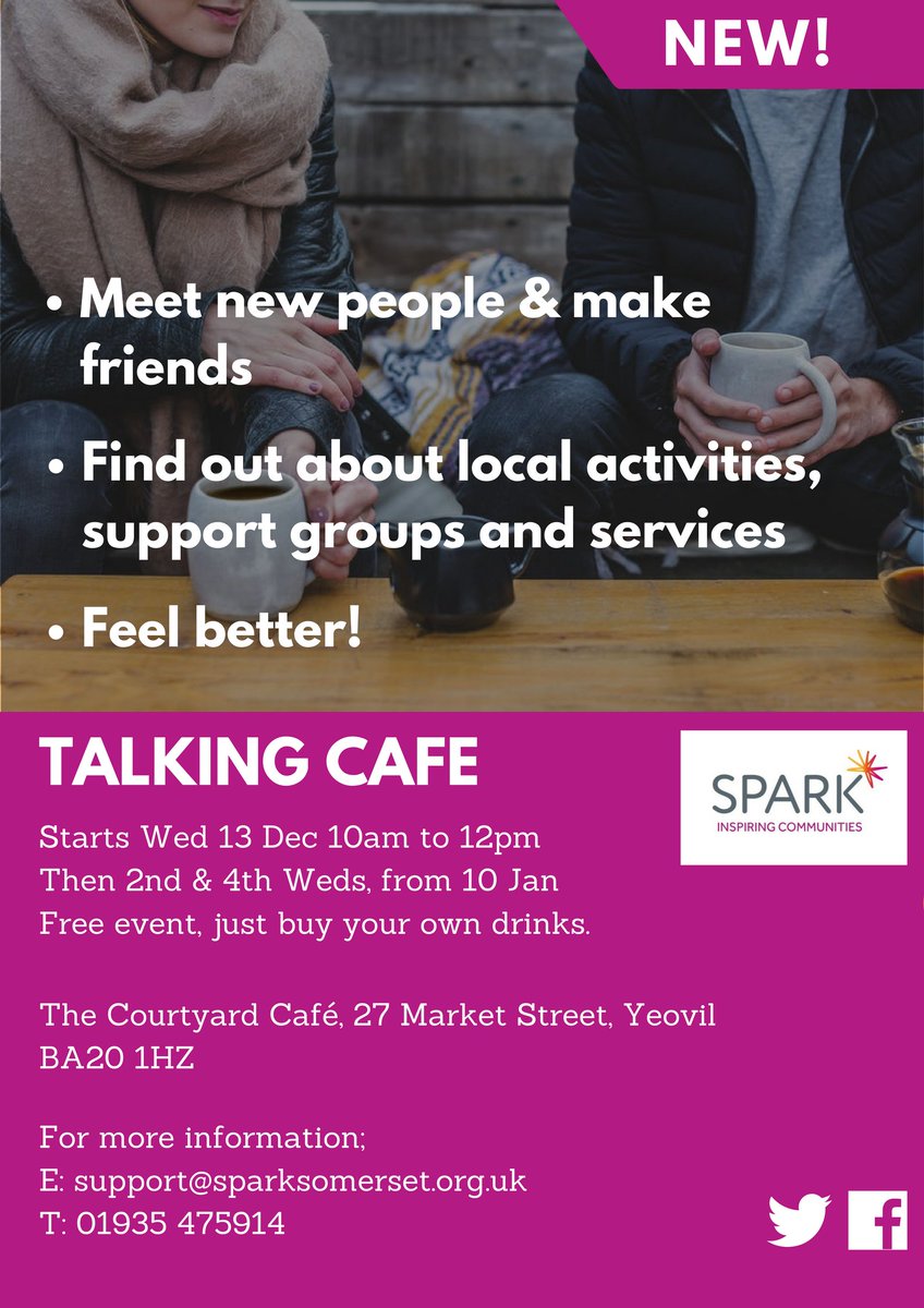 Very excited about this new group starting at the cafe!!!  <a href="/sparksomerset/">Spark Somerset</a> #Yeovil  <a href="/somersetwhatson/">Somerset What's On</a> <a href="/Giles_Adams/">What's On Somerset</a> <a href="/SSomersetMind/">South Somerset Mind</a>