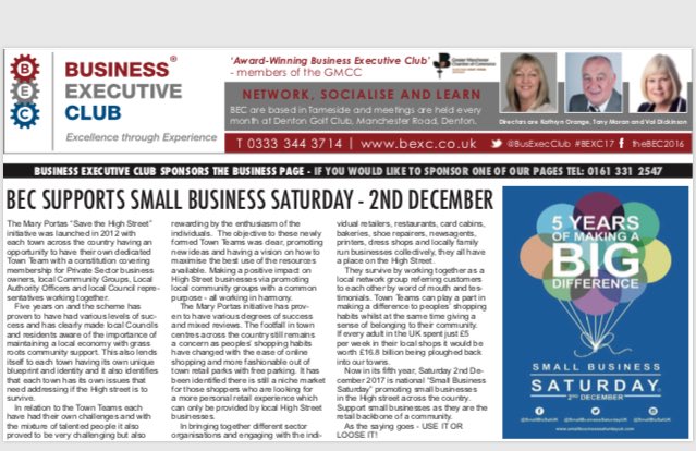 BusExecClub's tweet photo. #BEXC17 support #smallbusinesssaturday @newsintameside @Tameside_Hour Read our #blog https://t.co/2lhg3BZbWm https://t.co/OXrYC3xTda