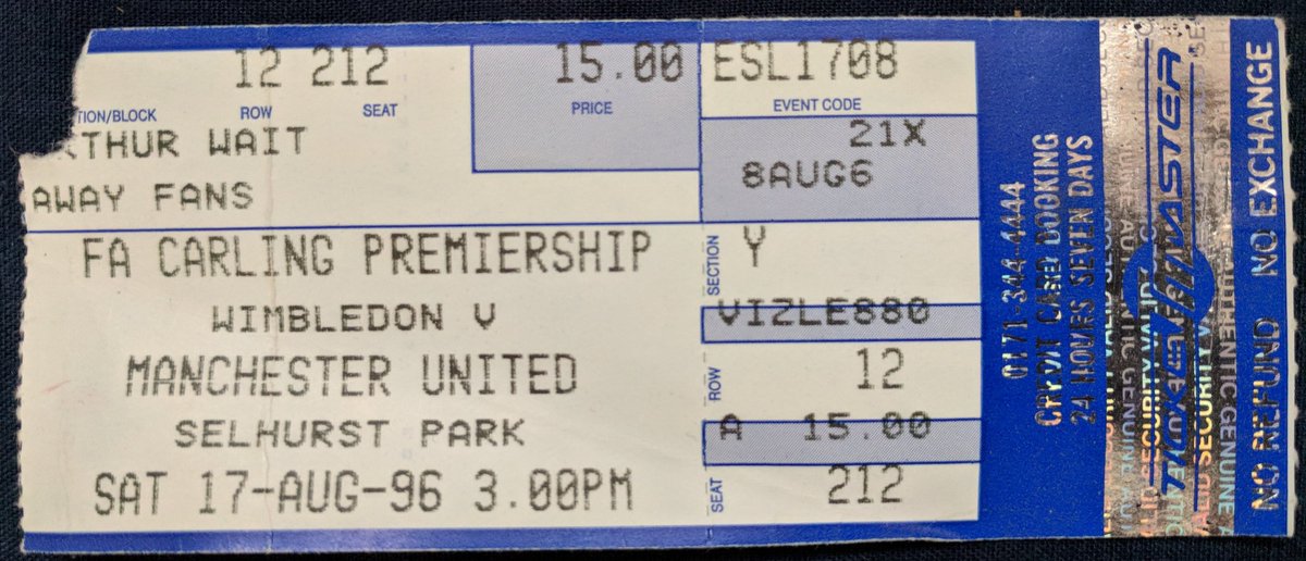 CurlyAdventurer's tweet photo. Look what I just found, @RachelRileyRR! 🙀 (Mainly relieved I wasn't making it up about seeing Beckham score from the halfway line at Selhurst Park..!) #Football #MemoryLane #ManchesterUnited #Wimbledon #SecretHoarder https://t.co/2cqR4dEFJJ