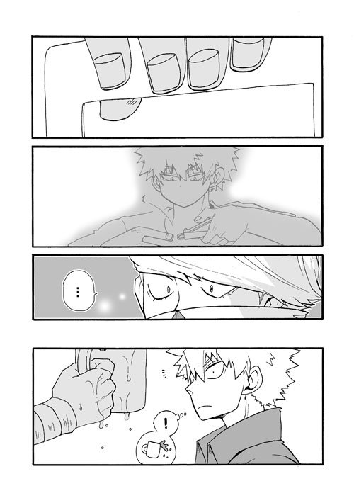 【お見舞い】
爆豪とベストジーニストの4ページ漫画。ホノボノです。

※セリフを英語と韓国語に翻訳機で翻訳しました。ページの中に載せてあります。 