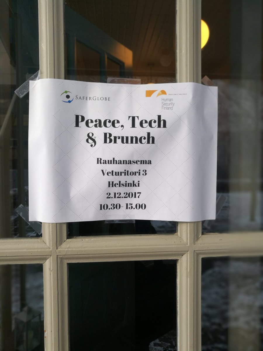 julietta_huttu's tweet photo. Thanks for #peacetechbrunch @SaferGlobe @mekri I am inspired by the potential in #peacetech -sector just begging to be fully actualised🔝 https://t.co/fRhcaAzv1y