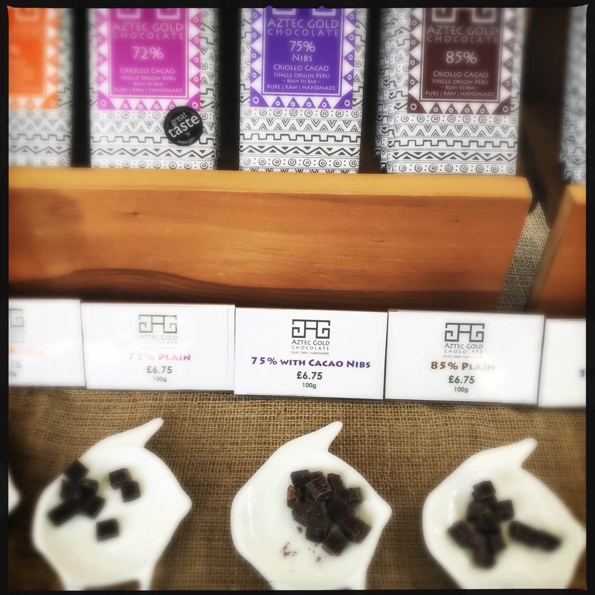 partridgesfoods's tweet photo. Amazed to see the new varieties @AztecGoldChoco1 made from the finest Peru #cacao beans! Make sure you try the #BlondBar! #beantobar #pure #unroasted #handmade #organic #chocolates! https://t.co/QUXeuwmkVF