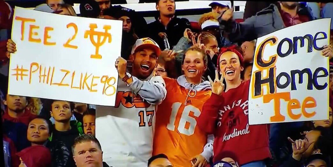 And to the loyal Tennessee fans. Showing some California Love!! That’s what’s up! #Pac12Champs!