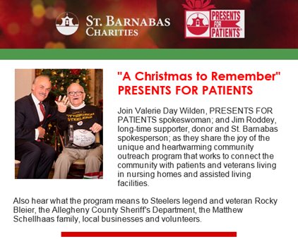 OurFordStore's tweet photo. โค๏ธ๐๐โค๏ธTune in to @WPXI today at 7 pm for stories that explain how to help seniors & veterans in skilled-nursing & assisted-living facilities have a happy Christmas! @OurFordStore proud to partner with @StBarnabasHS #PresentsForVeterans https://t.co/fUlj0Vvtwu