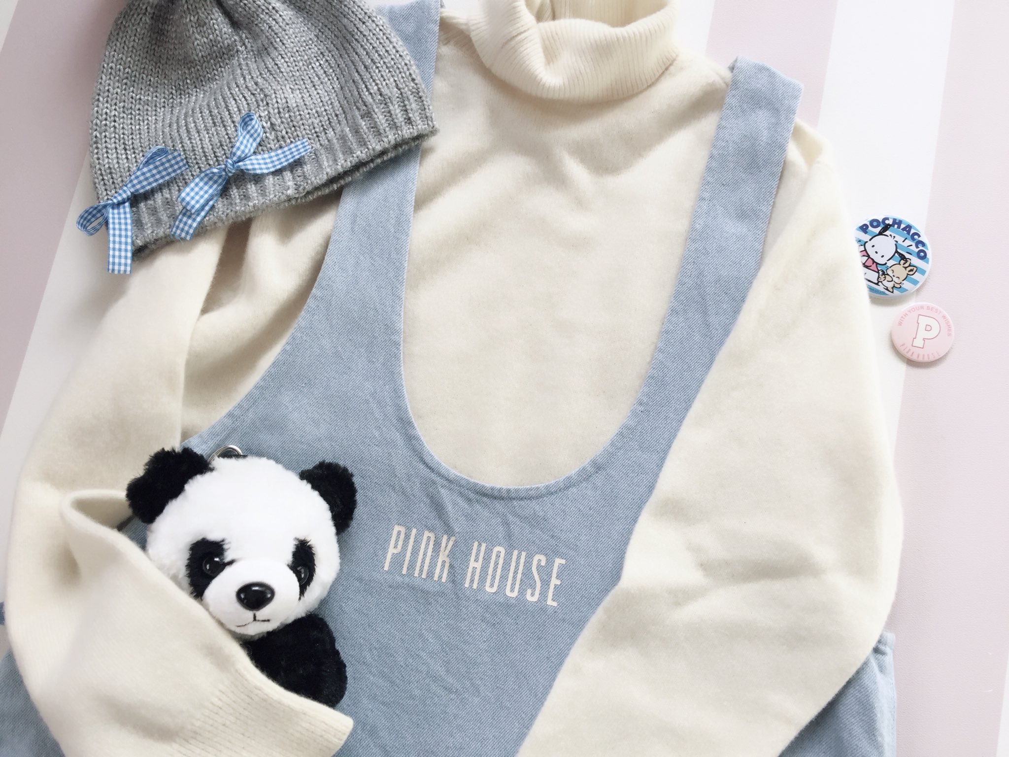古着屋マッシュ on Twitter: "🍬 PINK HOUSE みずいろジャンパースカート L シンプルデザインにピンクハウスロゴ
