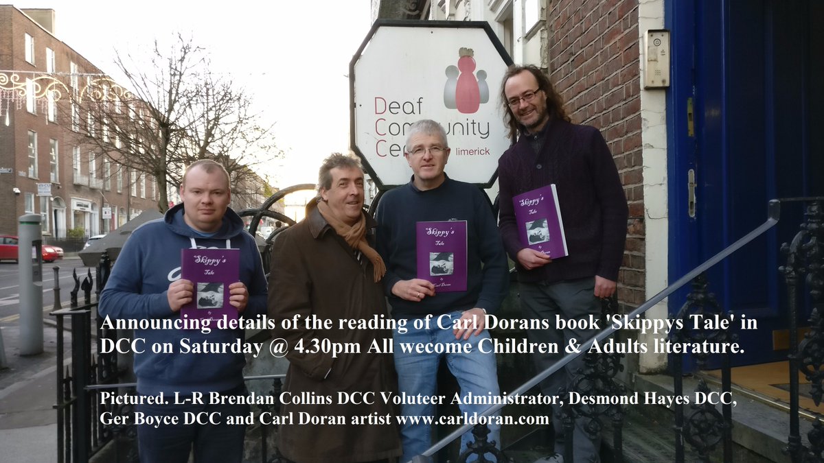 djhlimerick's tweet photo. Carl Doran's Book "Skippy's Tale (ISL Reading by Brendan Collins)
This Saturday 2nd December 2017 at 4.30pm @dcclimerick @IrishDeafSoc @DeafSportsIre @DeafVillageIrel @IDYA video feed https://t.co/01xFwkHiDt #YESISL https://t.co/dXg4qaYS9P