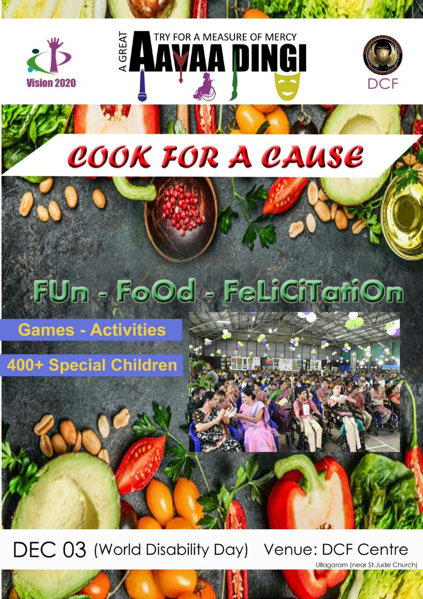 CharitableDcf's tweet photo. DCF celebrating world disability day this Sunday with Cook for cause (FUN-FOOD-FELICITATION) . https://t.co/BpQUdYid1F