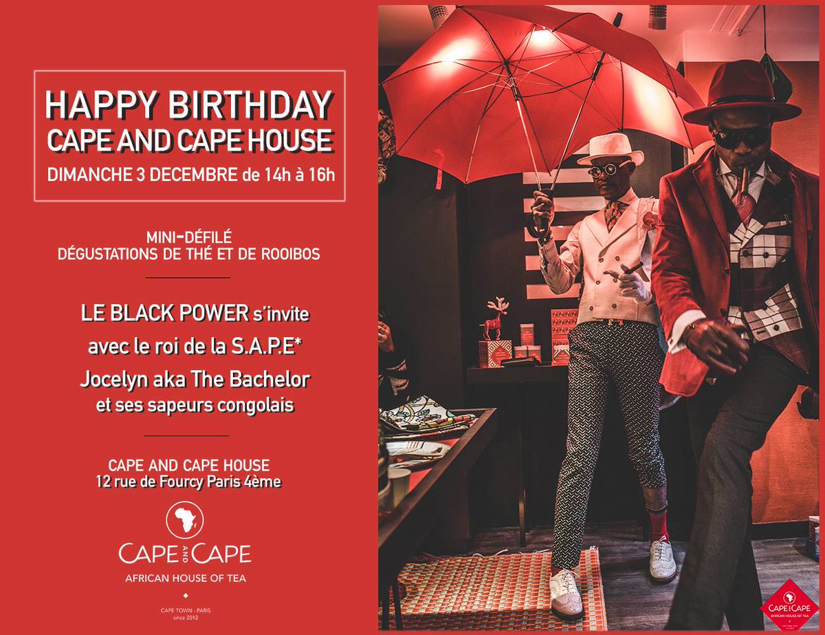 [#HappyBirthday <a href="/CapeAndCape/">Cape and Cape</a>] On y sera 👍
On vous attends nombreux ce dimanche de 14H à 16h au 12 Rue de Fourcy #Paris4 🤗
#Sape #sapologie #Diatance #sapeur #MadeInSape #Dandy #sapeurs #SapeCommeJamais #SapesCommeJamais
👇