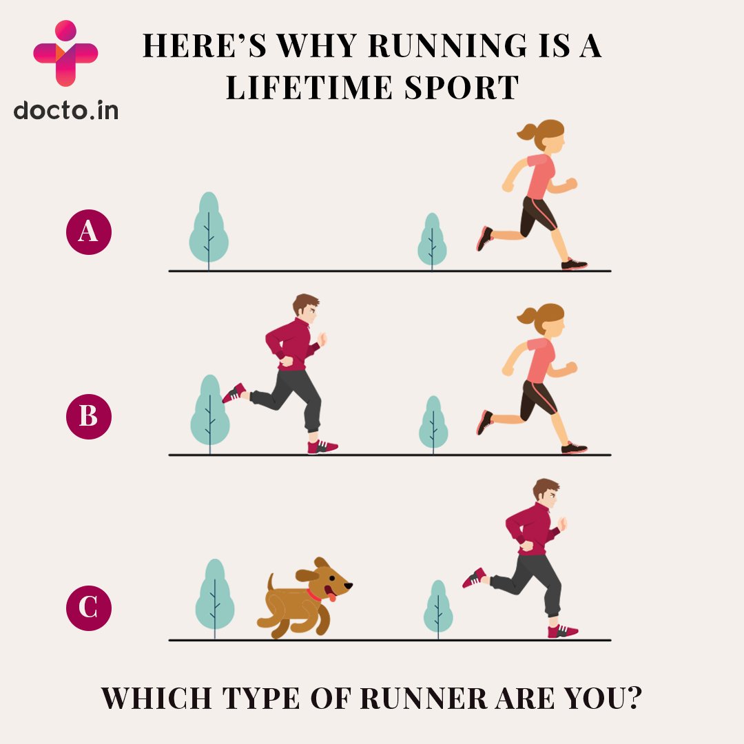 doctoapp's tweet photo. Running is one of the best cardio exercises which not only helps to lose weight, but also boosts confidence and relieves stress.  #Docto #Excercise #Running #BurnCalories #Sports https://t.co/QzxDQxguSt