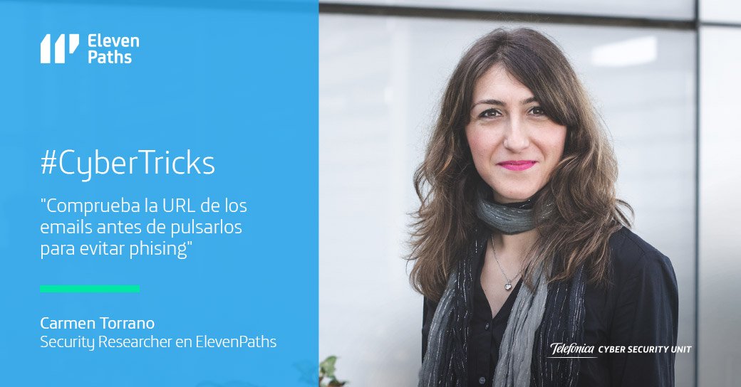 ElevenPaths's tweet image. &quot;Comprueba la URL de los emails antes de pulsarlos para evitar phising&quot;, por @ctorranog 
#CyberTricks #ciberconsejos #DíaMundialDeLaCiberseguridad #expertos ow.ly/DS7c30gTqcI