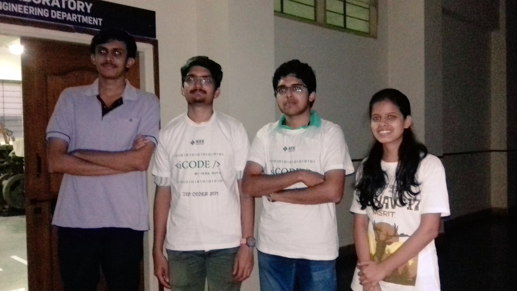 ieeeritb's tweet image. IEEE RIT-B congratulates Lohith NV and Aditya Patil, the winners of &lt;iCODE /&gt; - the online coding contest conducted on #24thNov.
Kudos to all the participants of &lt;iCODE/&gt; !!.
We hope to see you all competing in our upcoming events.
#TopCoders
#iCODE at #ieeeritb
#LatePost