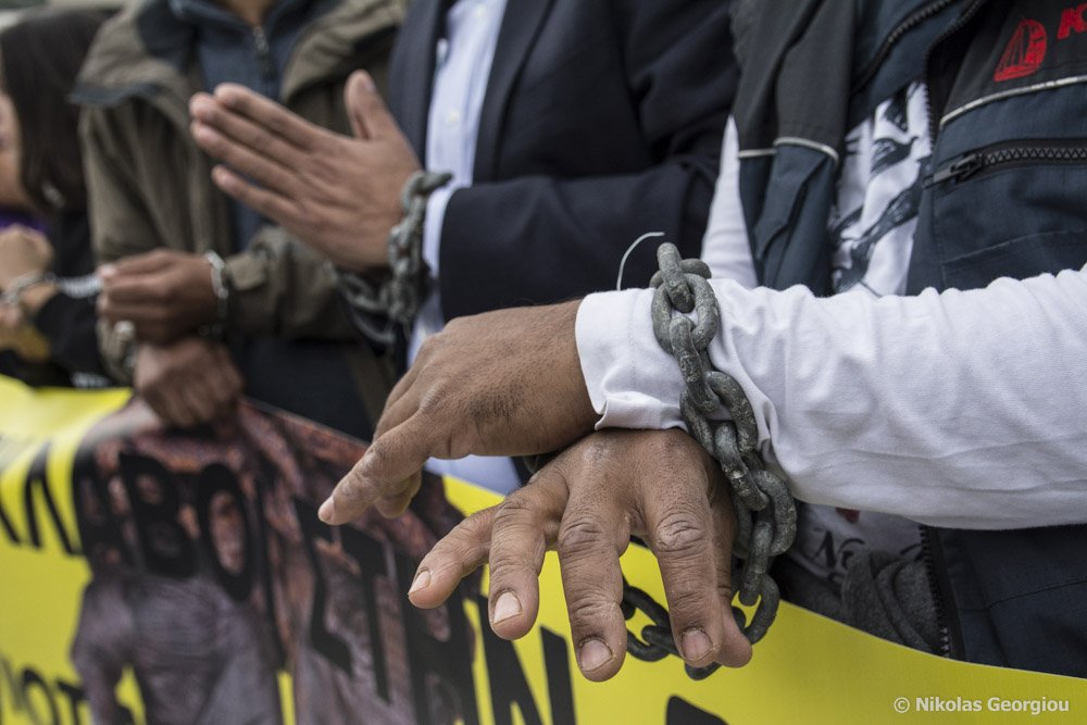 mpodil's tweet photo. African migrants and refugees and leftist anti racist organizations staged a demonstration to protest over the practice of human slavery taking place in #Libya a consequence, as they claim, of the European migration policies. #greece #athens https://t.co/sfWuYfMpoW