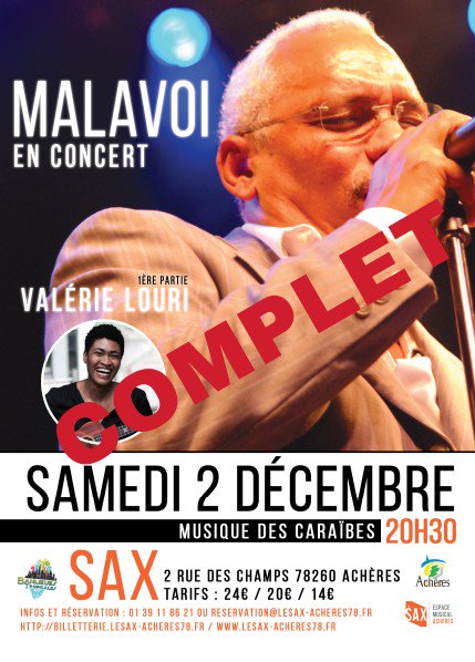 aztecmusique's tweet photo. #news #concert !!! #Malavoi au @LeSaxAcheres est #complet !!!
#festival #BanlieuesTropicales #BT2017 ** @ddjil #valérielouri et les misses frau en 1ere partie #musique #musiquedumonde https://t.co/uC6sIPqgmJ