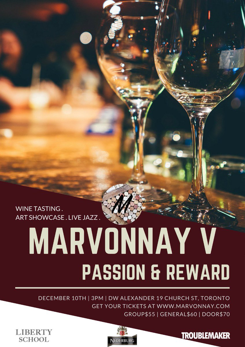Come reward yourself with an afternoon of passion told through award winning South African and Californian wineries, brush strokes from local artists and dazzling sounds of live jazz music. Passion &amp; Reward. Marvonnay V. #winetasting #artshow #livemusic #marvonnay