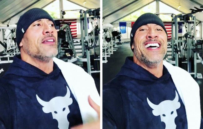 MensHealthMag's tweet photo. .@TheRock's traveling gym has 40,000 pounds of workout equipment: https://t.co/itNJ4IWNJ5 https://t.co/7zVJVfqzyL