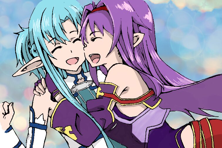 ソードアート・オンラインの
ユウキ＆アスナ💗
この二人本当に好き(*´ω｀*)

 #SAO  #ソードアート・オンライン 
 #絵描きさんと繋がりたい 
 #ラクガキ #イラスト #お絵かき
 #落書き好きさんと繋がりたい