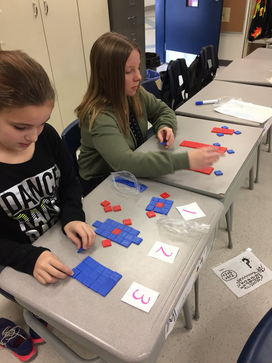 MsPallen15's tweet photo. Some grade 7 patterning and algebra practice with tiles. Representing linear growth patterns using an algebraic expression! @OLSrccdsb @RCCDSB https://t.co/7aAcdTESz3