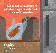 Food Safety 101: Keep it in the same plastic bag from the grocery store to put in your refrigerator at home! #storyofyourdinner